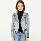 Куртка мотоциклетная Женская из искусственной кожи, короткая мотоциклетная куртка оверсайз из искусственной кожи, винтажная Байкерская замшевая куртка с длинным рукавом, XL