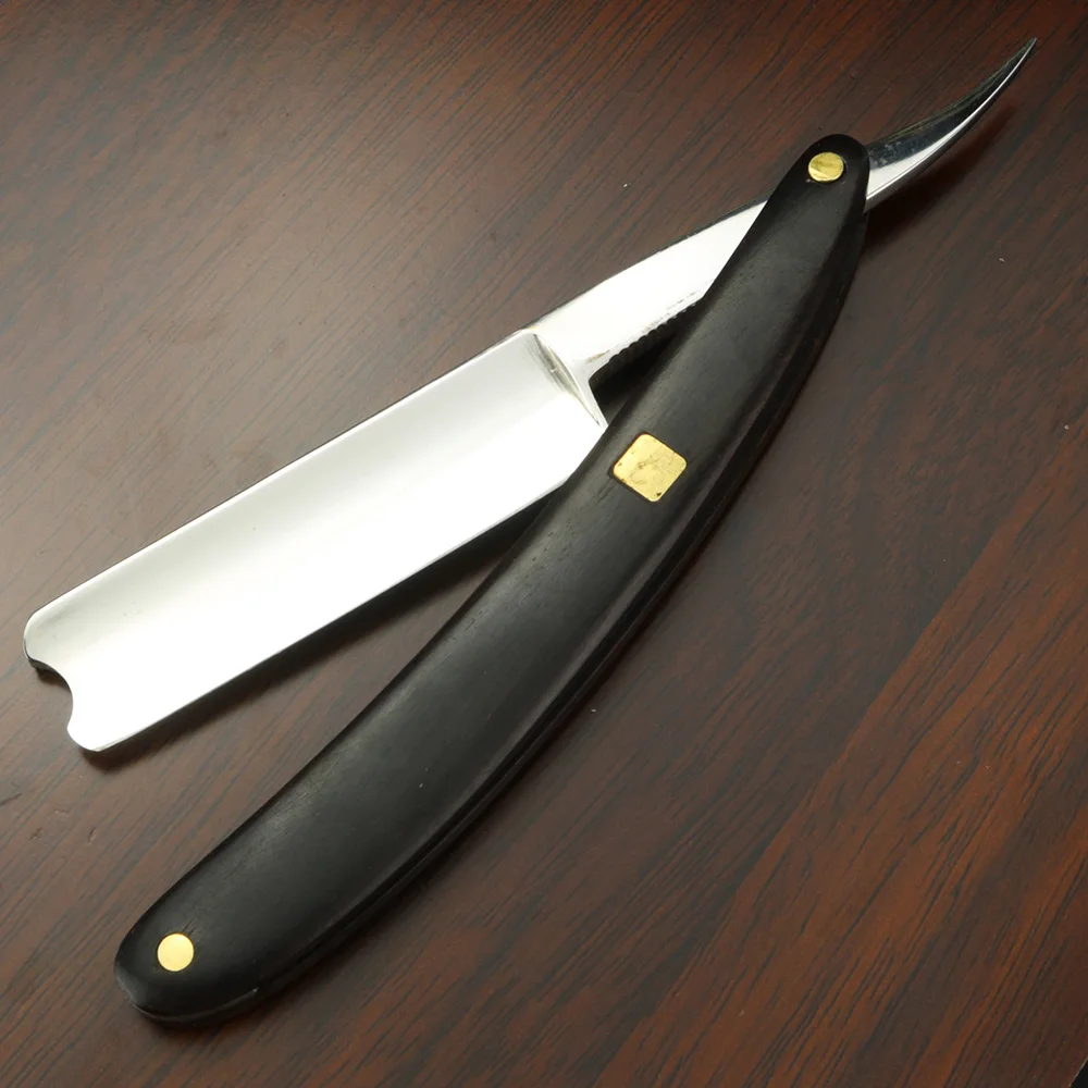 JP 440 стальная Парикмахерская прямая бритва черная ручка с качественным чехлом из