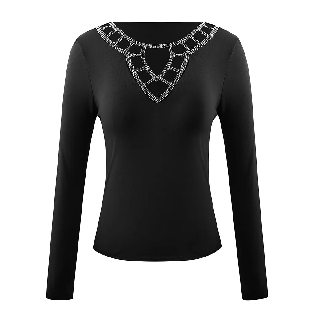 Модная женская футболка Готическая Однотонная с кружевной вставкой и вырезами