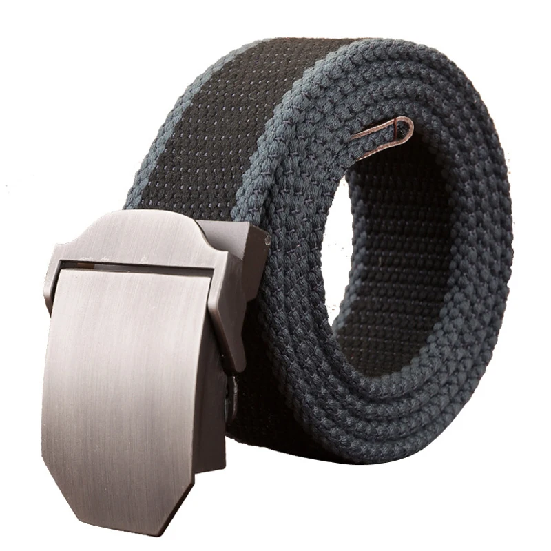 Ремень брезентовый мужской тактический пояс с автоматической пряжкой для