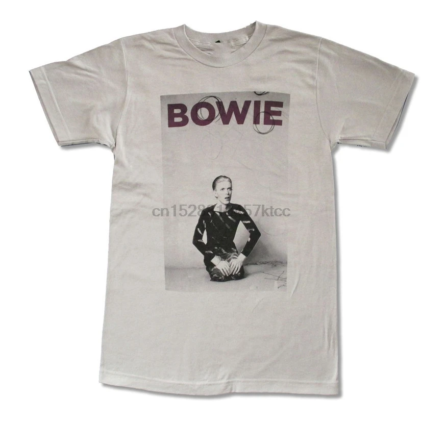 

David Bowie Kneeling Grey T-Shirt New Adult Fashion Fame Changes Band For Youth Middle-Age Old Age Tee Shirt