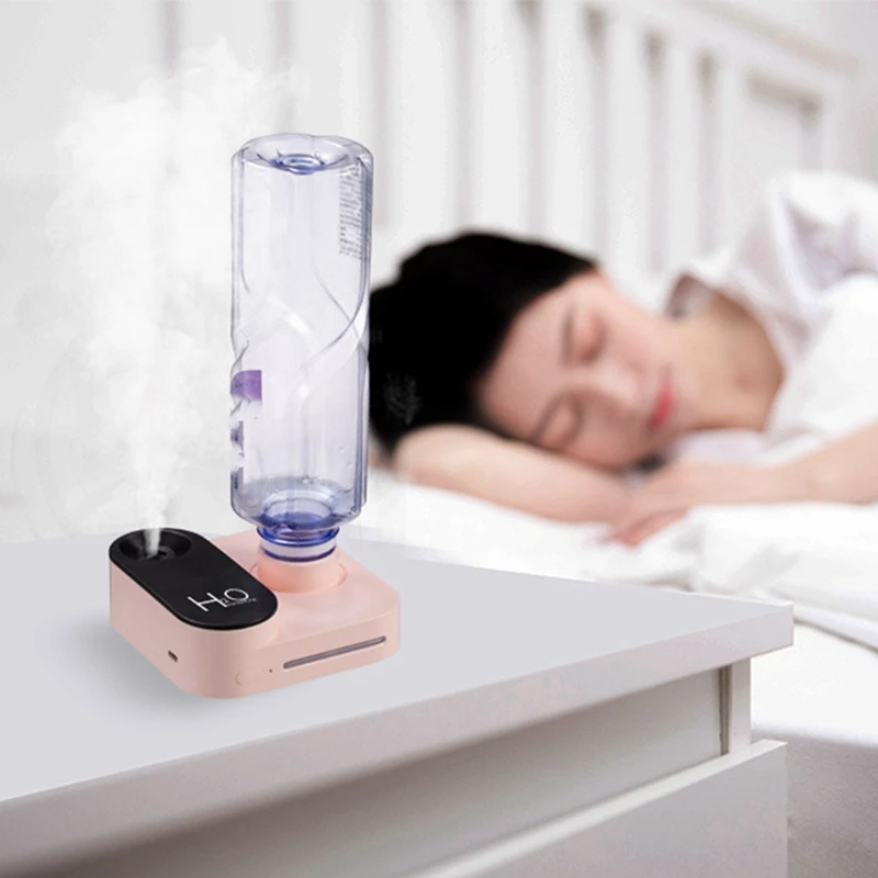 

2 Pcs Portable Humidifier Rechargeable Aromatherapy Humidificador USB Aroma Air Diffuser with Night Lamp, Green & Pink