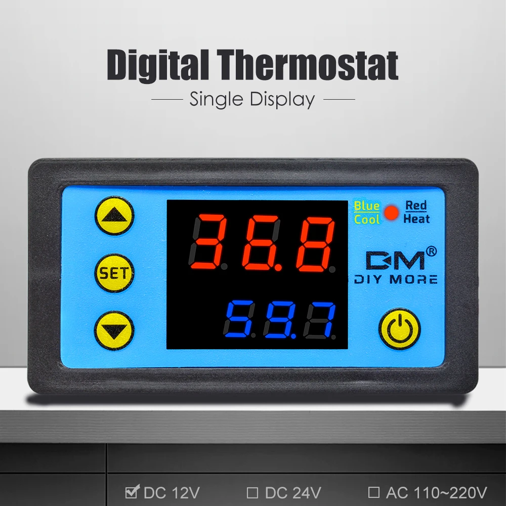 110V 220V 12V C/F цифровой регулятор температуры Термостат Термометр для внутреннего и наружного инкубатора регулятор задержки нагрева охлаждения