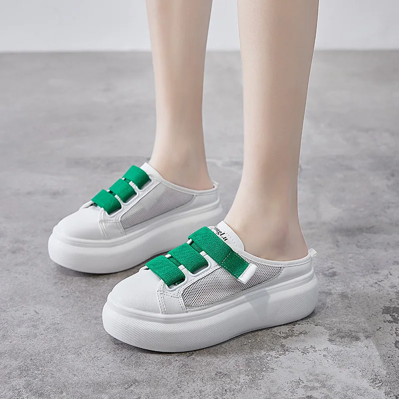 

White Flat Platform Sneakers Sneakers Women Sports Shoes 2021 Summer Breathable Casual Vulcanized shoes basket zapatillas mujer