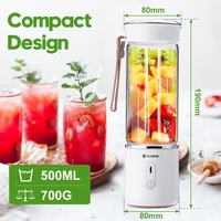 500ml electric fruit juicer glass mini hand portable smoothie maker blenders mixer usb rechargeable for home travel