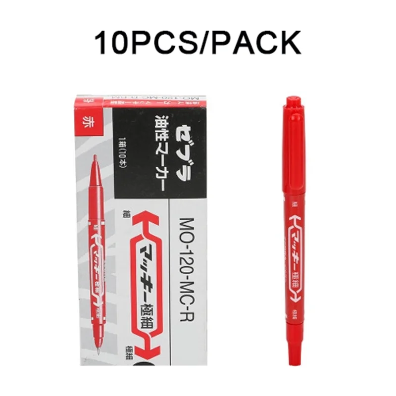 Pro 10Pcs Black Dual-Tip Tattoo Skin Marker Pen Piercing Body Positioning Marking Pen Permanent Makeup Tattoo Tools Supplies