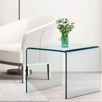 Clear Glass Side & End Table Tempered Glass End Table Small Coffee Table