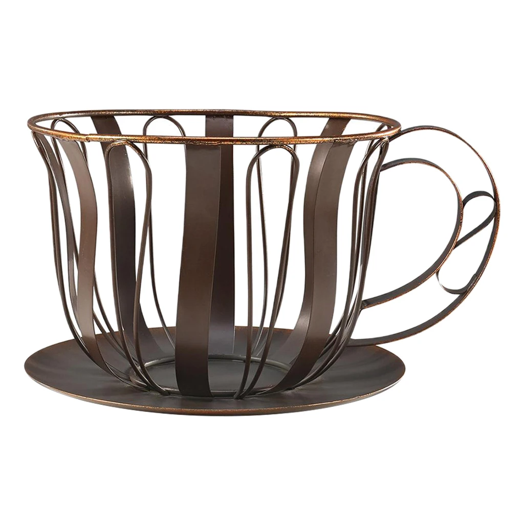 

Coffee Pod Holder, Coffee Capsule Storage Holder, Espresso Pod Storage Basket,Cup Shape Metal Fruit Bowl Organizer Container