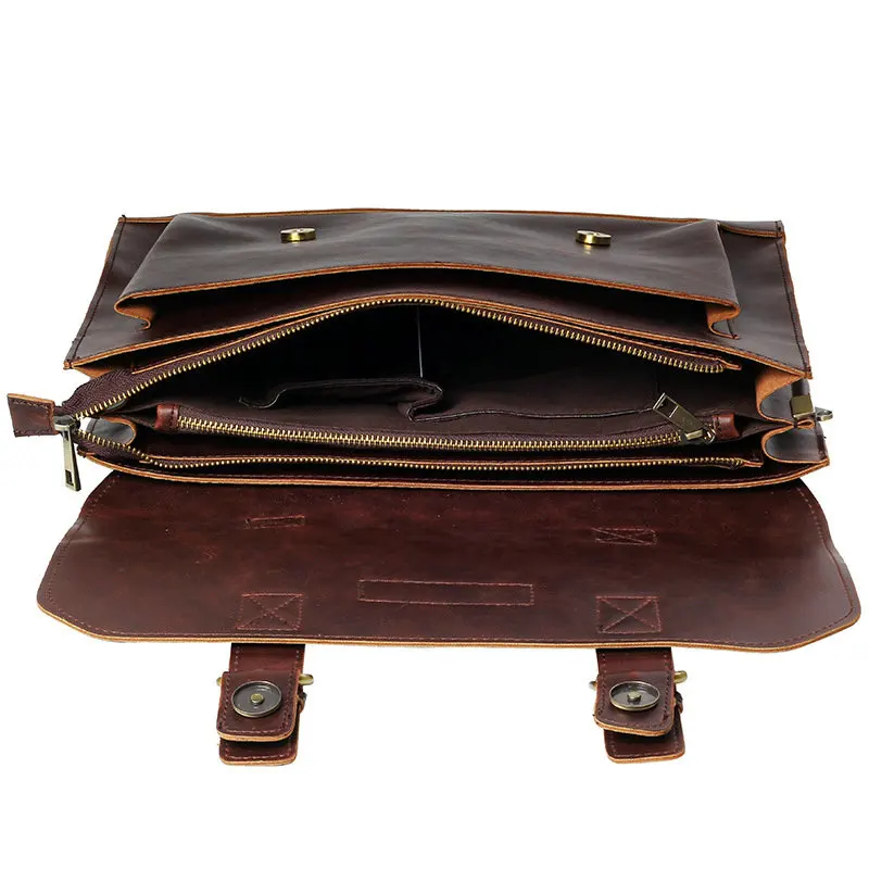 

Business Laptop Bag Men High Quality Leather Messenger Bags Men Leather Handbags Male Leather Travel Briefcases