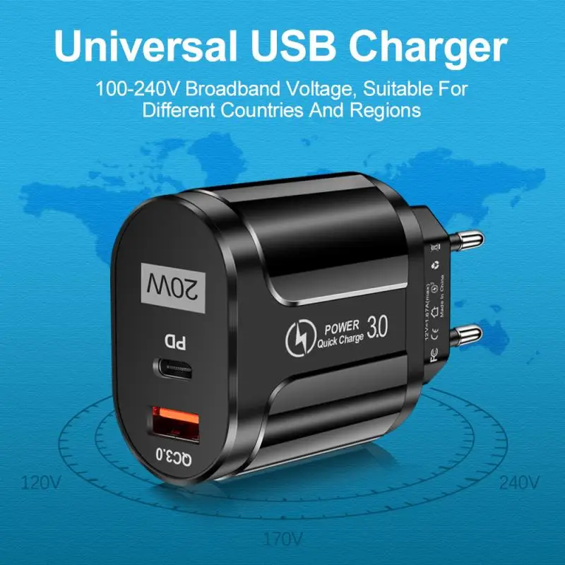 Зарядное устройство PD 20 Вт USB Type-C быстрая зарядка 3 0 для iPhone 12 11 Samsung Huawei Xiaomi