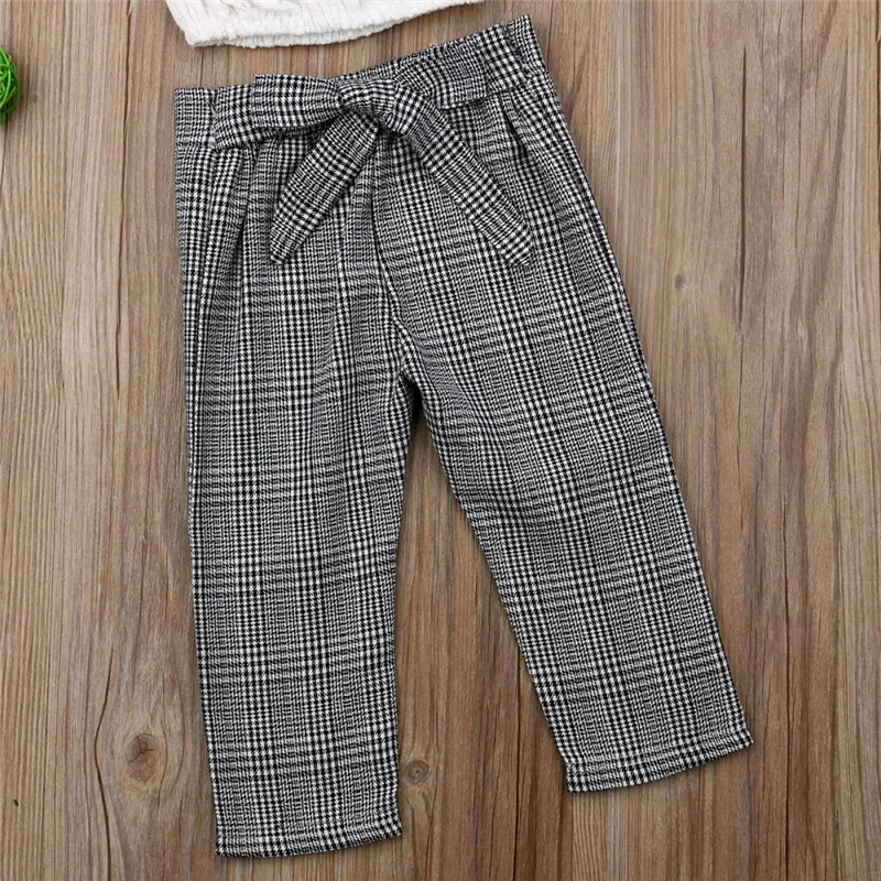 

Toddler Kids Baby Girls Clothes Set Summer Off Shoulder Lace Crop Top and Long Pants 2-7T Cute Lovely Sweet Streetwear Outfits