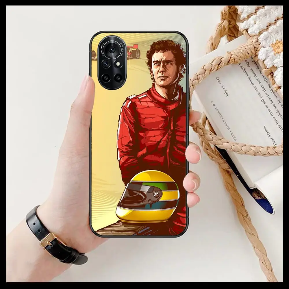 

Racing A-Ayrton Senna Clear Phone Case For Huawei Honor 20 10 9 8A 7 5T X Pro Lite 5G Black Etui Coque Hoesjes Comic Fash desi