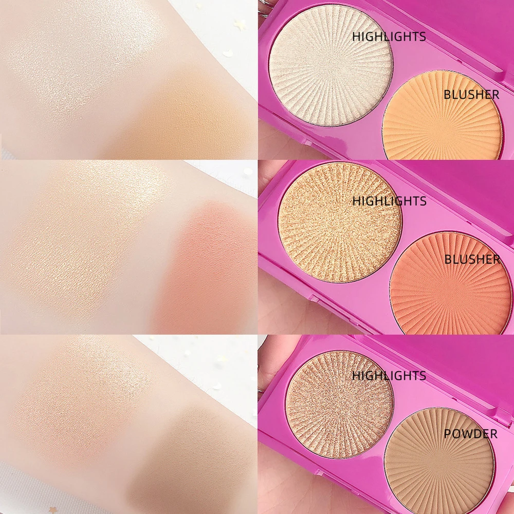 2 цвета осветлитель хайлайтер бронзер палитра макияж Hilight Румяна для лица