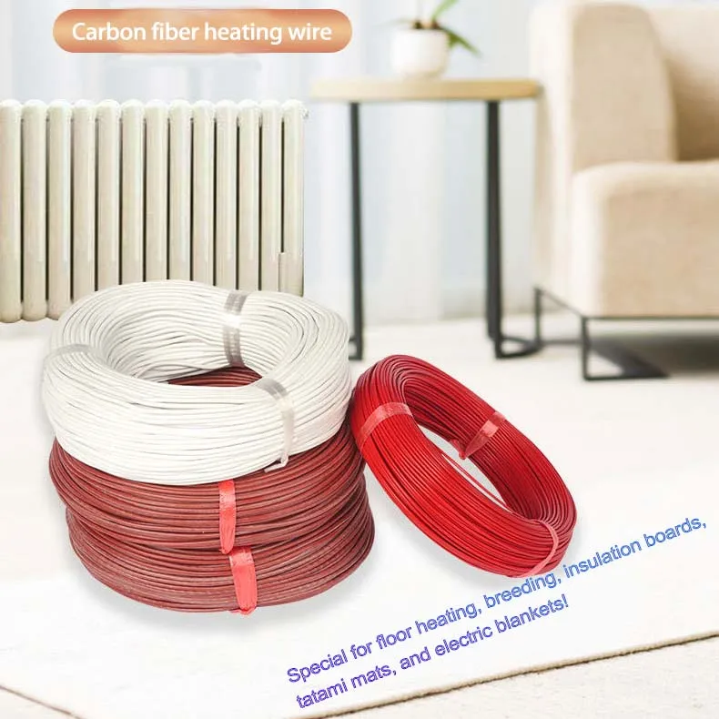 50meter 66ohm 6k PTFE flame retardant carbon fiber heating cable heating wire DIY special heating cable for heating supplies