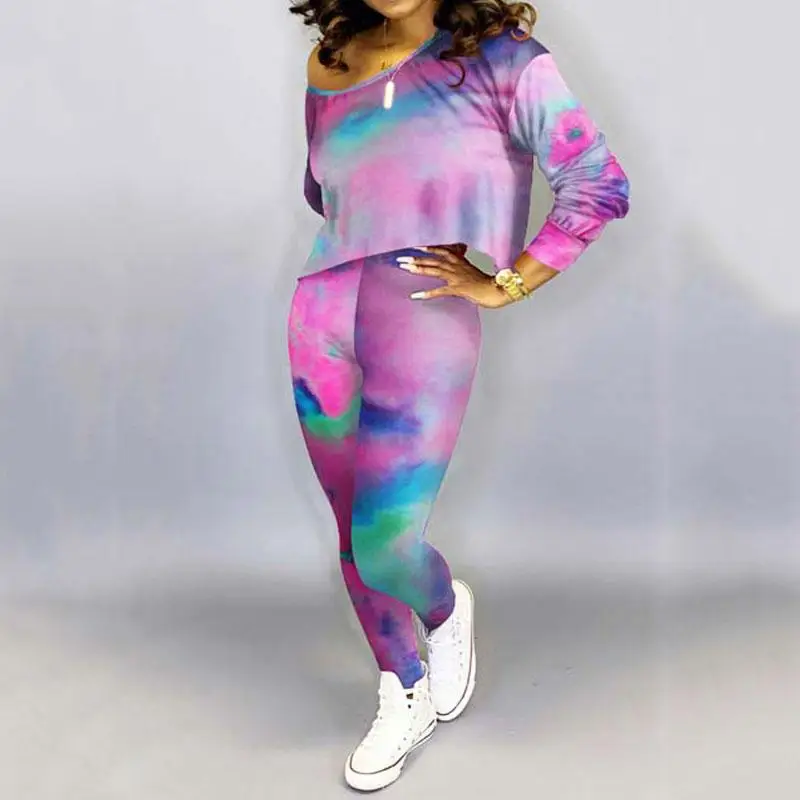 

Женский спортивный костюм из двух предметов, Женский комплект из 2 предметов, женский спортивный костюм на одно плечо, комплект из 2 предмето...