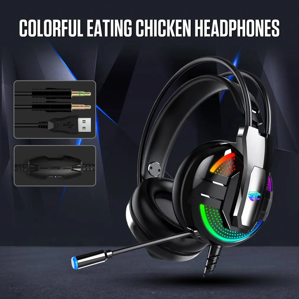 

Проводные наушники PS4 игровая гарнитура с микрофоном для ПК RGB шумоподавление A18 RGB светодиодсветодиодный игровая гарнитура