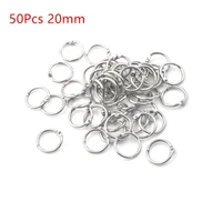 50pcs metal staple loose leaf circlip ring outer diameter 20mm keychain book binder ring
