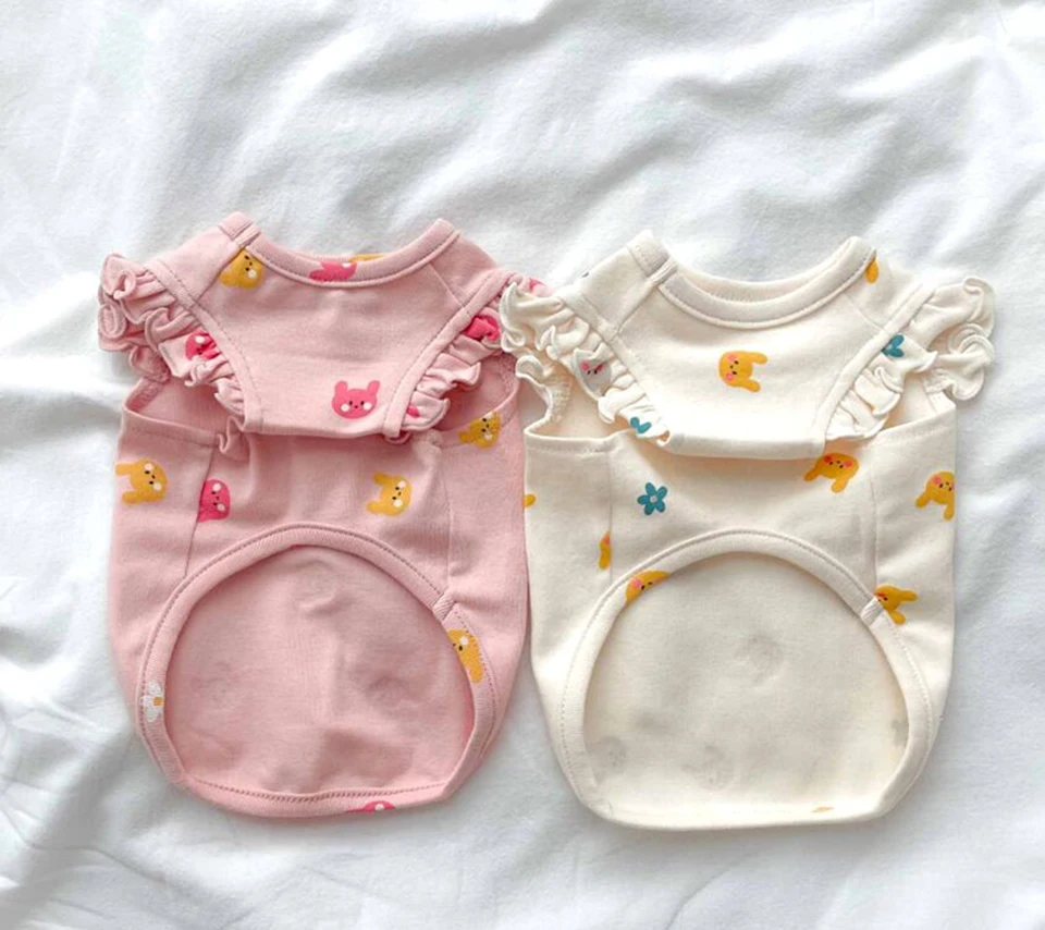 Милая Одежда для собак платье весенне-летние костюмы маленьких питомцев одежда с