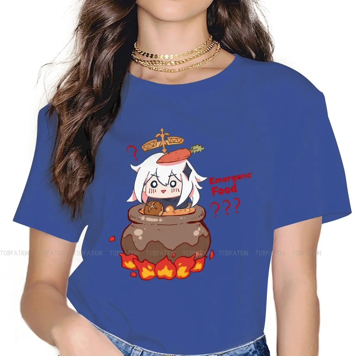

Emergency Round Collar TShirt Genshin Impact Game Fabric Original T Shirt Woman Clothes Fashion Oversized