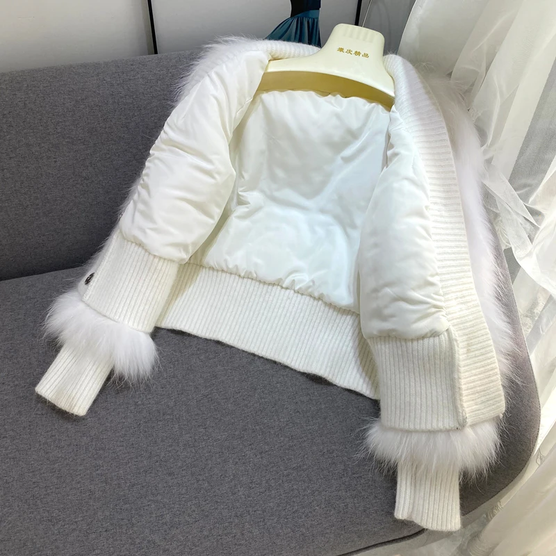 Raccoon  fur knitting coat new real fur coat women's clothing autumn and winter natural fox fur coat