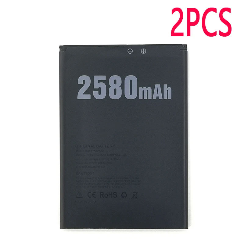 2 шт. 100% оригинальный аккумулятор 2580 мАч BAT17582580 Для DOOGEE X20 X20L мобильный телефон в