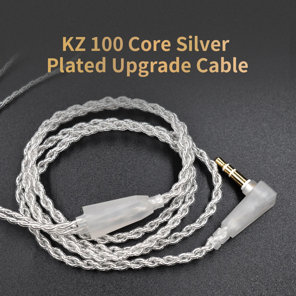 

KZ Silver plated Upgrade Earphone Cable Detachable Audio Cord 3.5mm 3-pole Jack for ZS3/ZS5/ZS6/ZSA/ZS10/AS10/ES4 Headphones