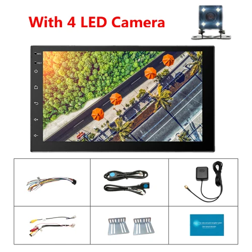 With 4 Led Camera AMPrime Android 2 din автомагнитола 7 ''мультимедийный плеер универсальный gps DAB+ приемник магнитофон аудио стерео Поддержка Зеркало Ссылка - Цвет: With 4 Led Camera
