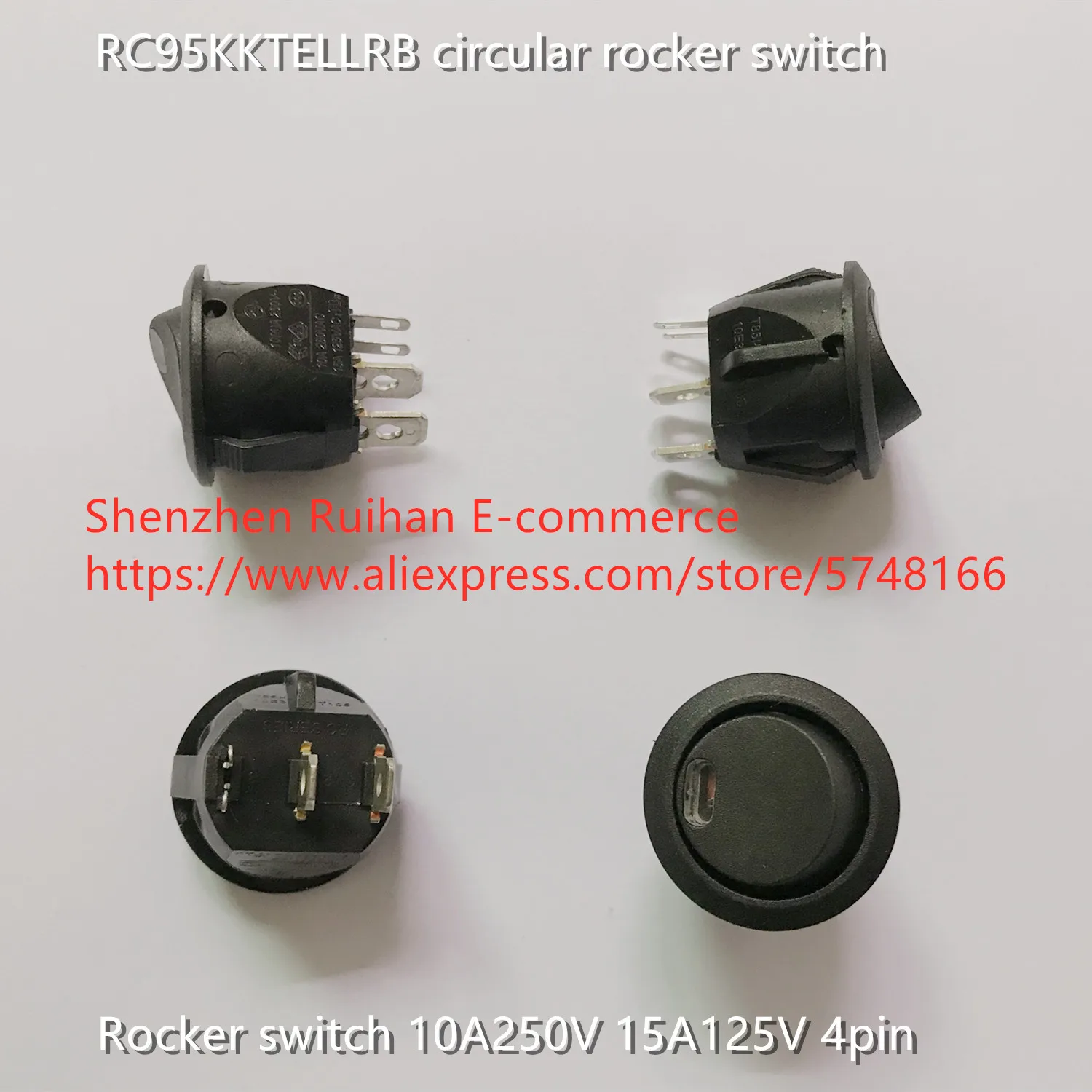 Оригинальный новый 100% RC95KKTELLRB круглый Кулисный переключатель 10A250V 15A125V 4pin - купить