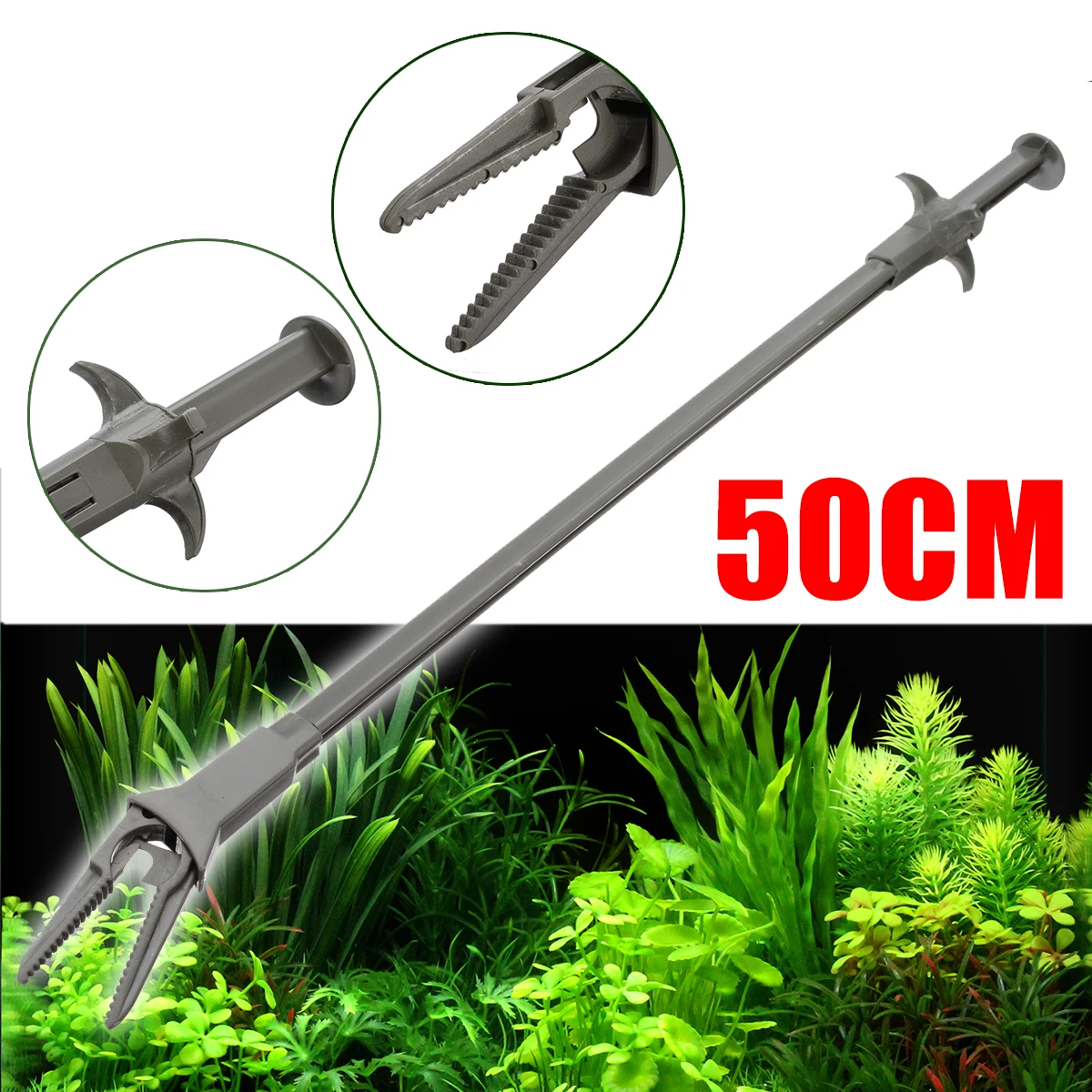 50 см длинные аквариумные рыболовные пластиковые щипцы для обрезки растений