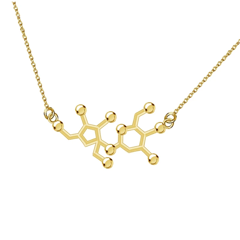 

Sucrose Molecule ScienceBiology Chemical Structure Charm Pendant Necklace With Chain Plating Chemistry Fashion Jewelry
