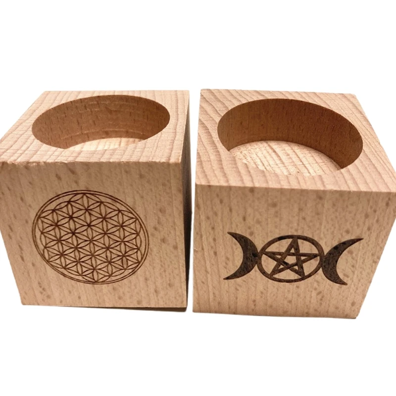 Новинка 2021 деревянный подсвечник алтарная свеча тройные руны Луны ритуальные