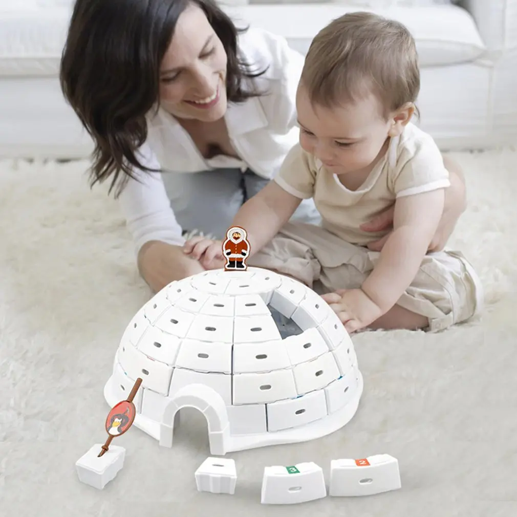 

Penguin Snow House Parent-Child Interactives Adult Educational Toy Board Game Down the Ice Party Games