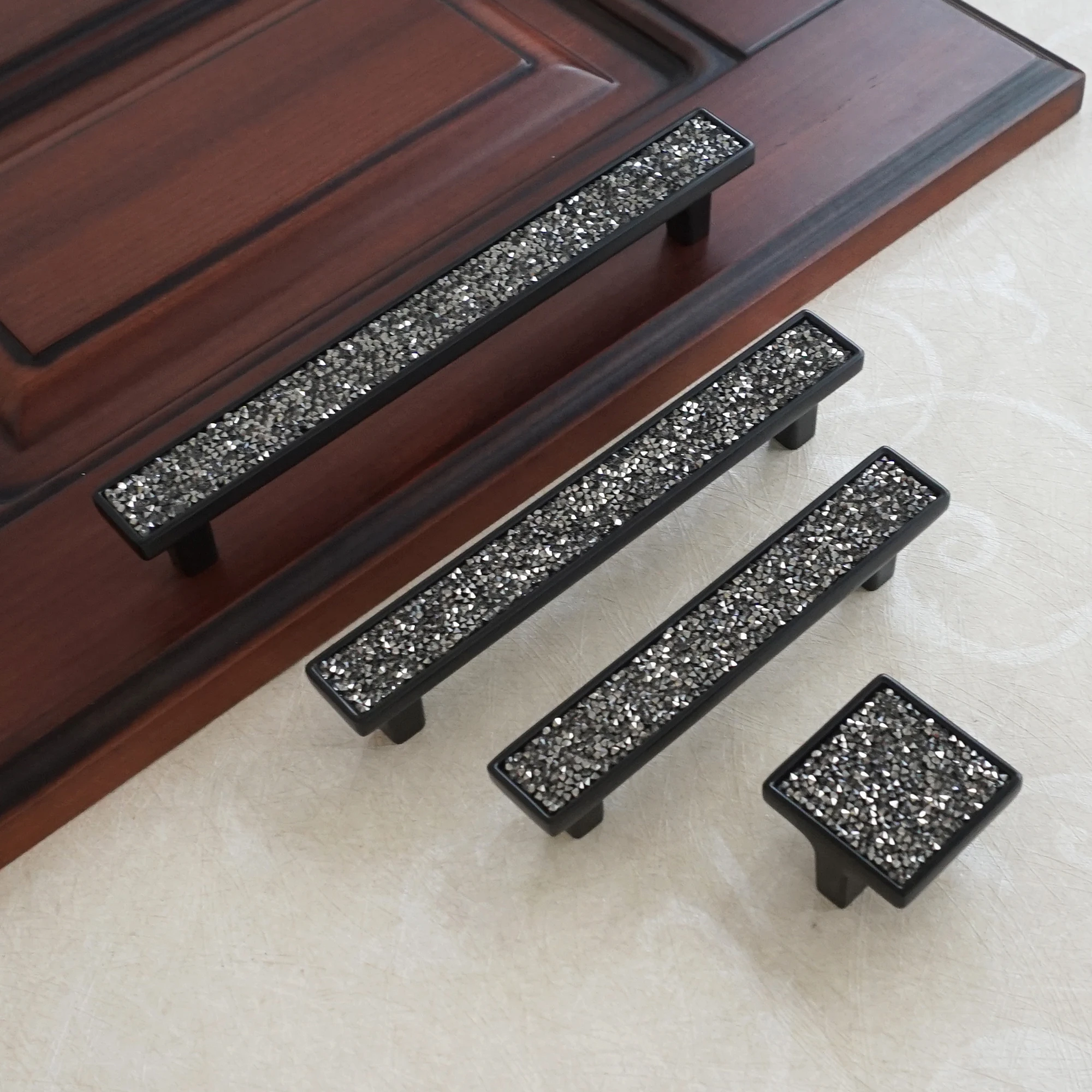 3 75 &quot5&quot 6 &quotЧерная блестящая дверная ручка выдвижная для комода ящика