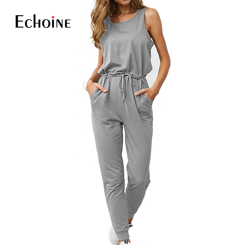 Комбинезон женский без рукавов суперудобный модный Свободный Длинный брючный