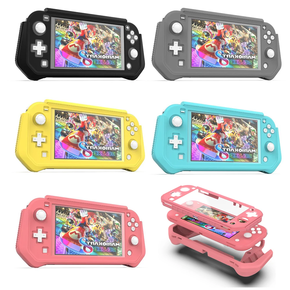 Novo para Nintend Guardas para Nintendo Switch Lite Corpo Inteiro Ergonômico Antiderrapante Escudo Case Capa Mini Console Rosa 2022