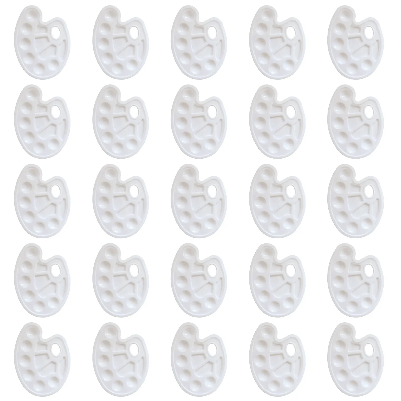 

25pcs Artlicious - Paint Tray Palettes with Thumb Hole - Best for Acrylic, Oil Wells Design With Thumb Hole New HOT SALE