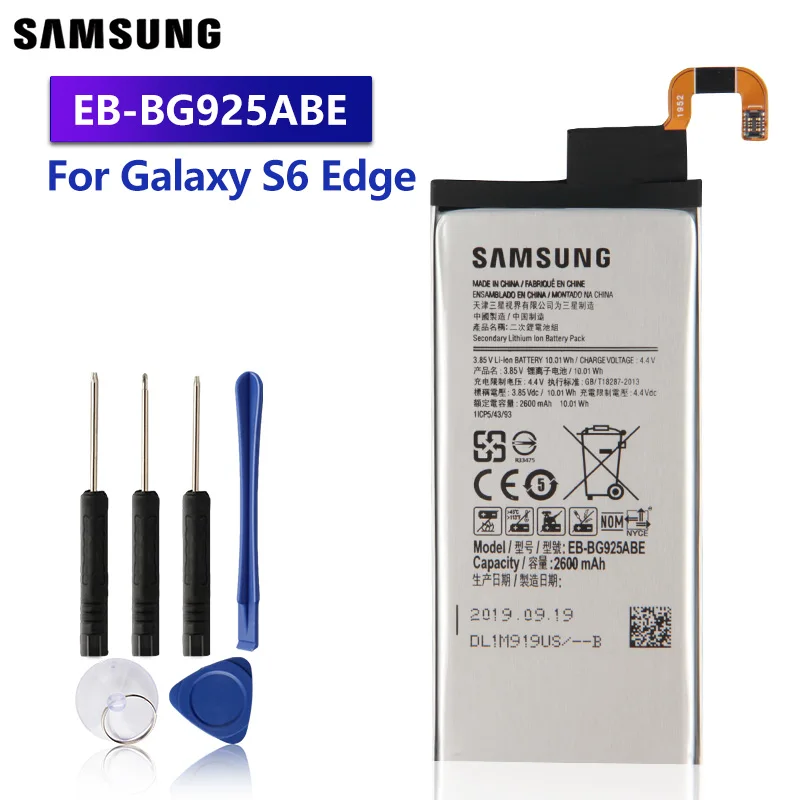 Оригинальный аккумулятор EB BG925ABE BG925ABA для Samsung GALAXY S6 край G925F G925S S6Edge G925V G9250 G925FQ G925A