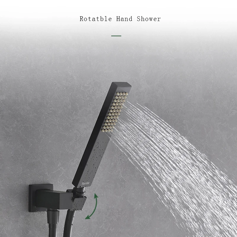 Смеситель для душа в европейском стиле роскошный черный светодиодный потолочный