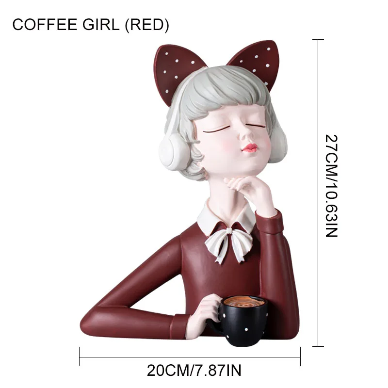 

Nordic Ins Creative Resin Girl Sculpture Ornaments Home Living Room Wine Cabinet Desktop Furnishings Crafts Girl Birthday Gifts