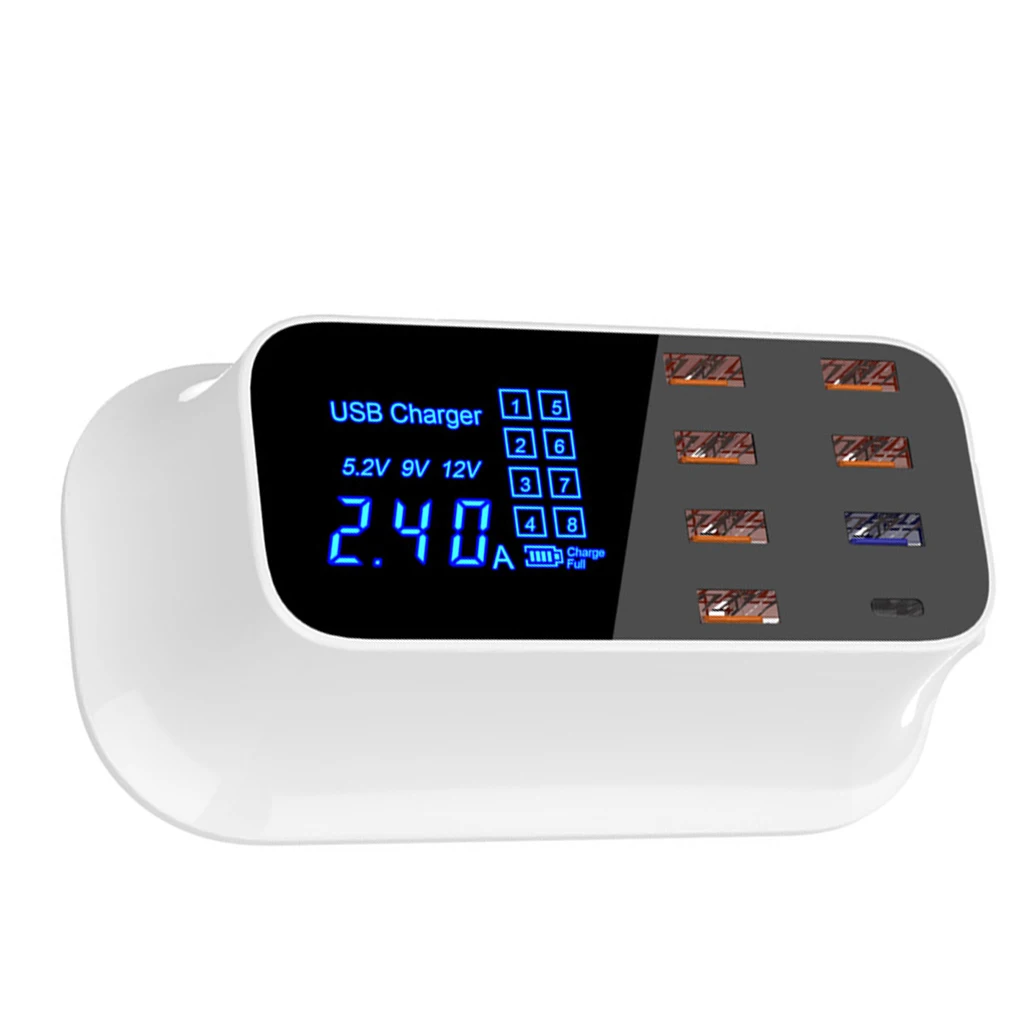 С несколькими usb-портами зарядное устройство концентратор Quick Charge 3,0 8 портов настольное многоразъемное Зарядное устройство USB станция светодиодный дисплей Быстрая зарядка