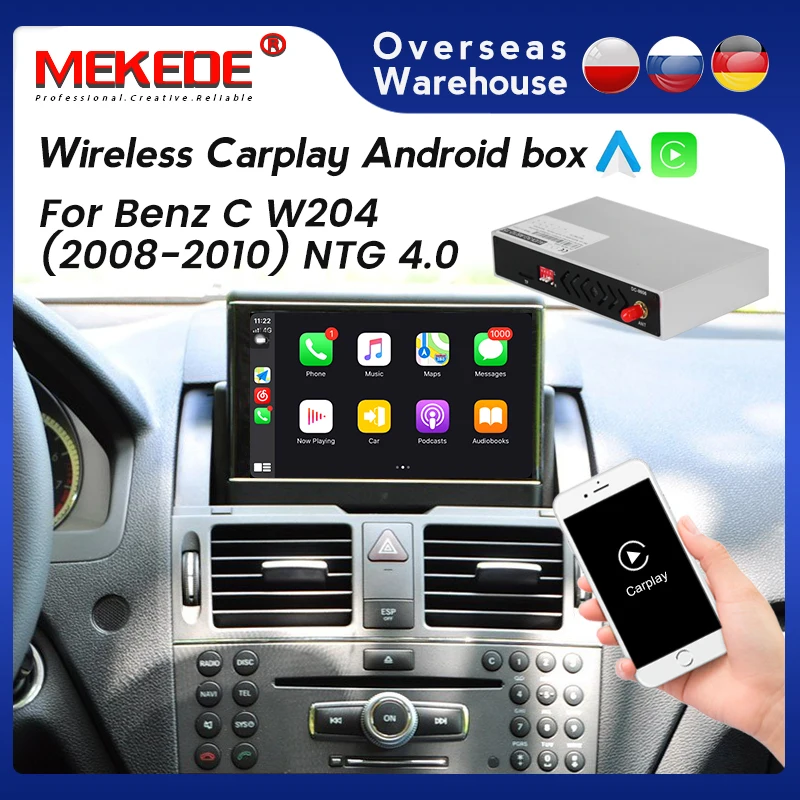 Беспроводной автомобильный блок Apple Carplay Android для Mercedes benz C Class W204 2008-2010 NTG4.0 модуль
