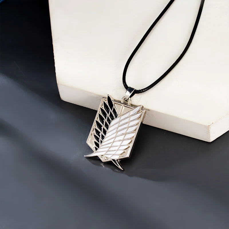 

Anime Attack on Titan Vintage Necklaces figure Wings of Liberty Shingeki No Kyojin Leather Chain Gold Silver Pendants Jewelry