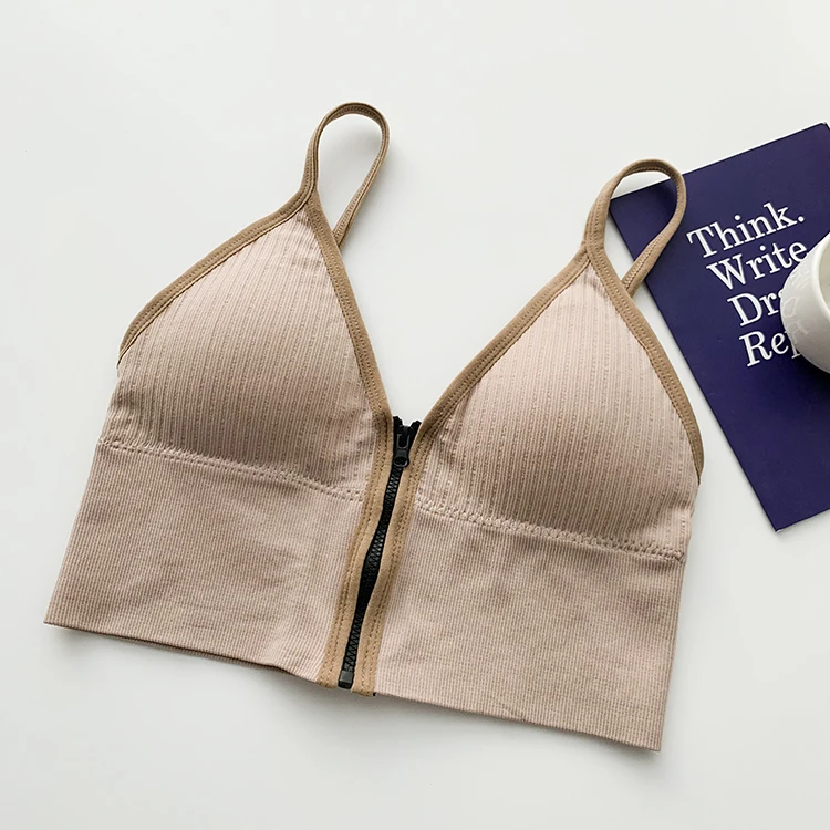 

2021 Summer Woman Sleeveless Camisole Tank Zipper Sport Streetwear Backless Crop Top Vest Strap Tank Top Blouse