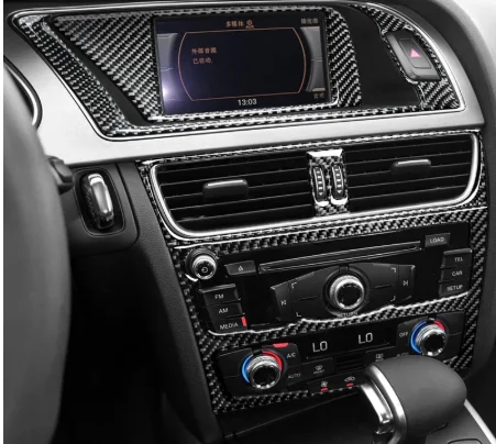 

BetterHumz For Audi A4 A5 S5 Carbon Fiber Center Console CD Panel Air Outlet Cover Trim Dashboard Interior Mouldings Car-styling