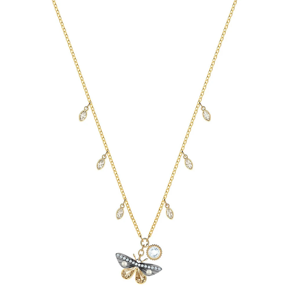 

2019 New Exquisite Magnetic Necklace Set Retro Butterfly Beetle Shiny Crystal Elegant Original Ladies Luxury Jewelry Gift