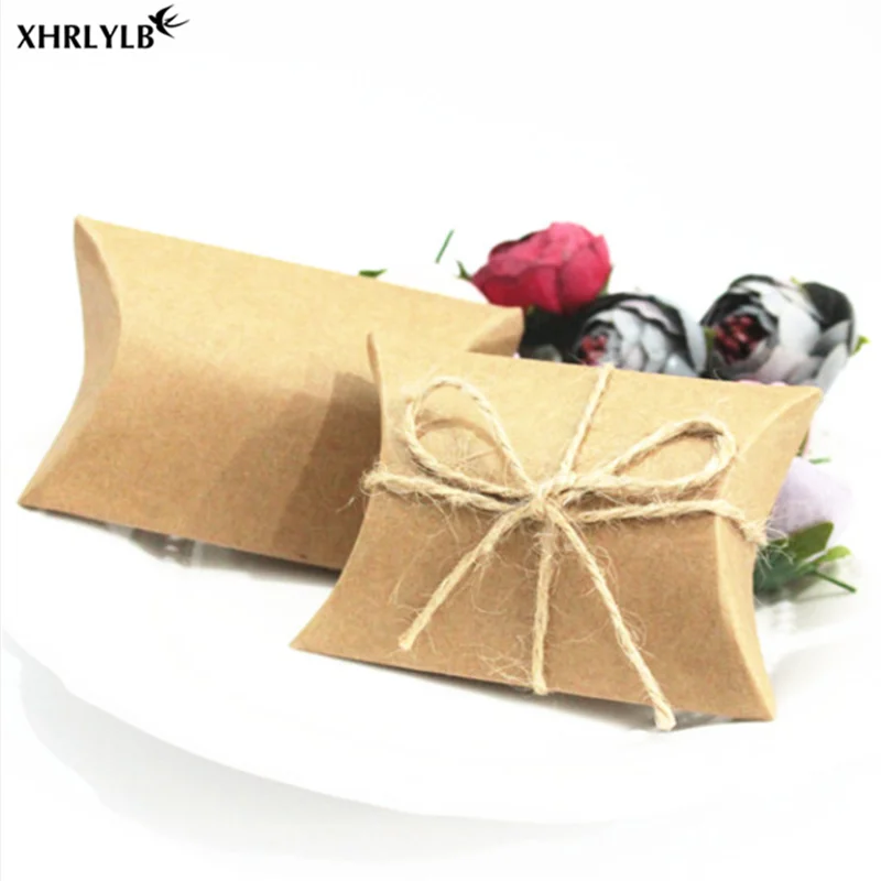 XHRLYLB10pc коробка конфет на свадьбу Европейская Подушка Коробка крафт бумага