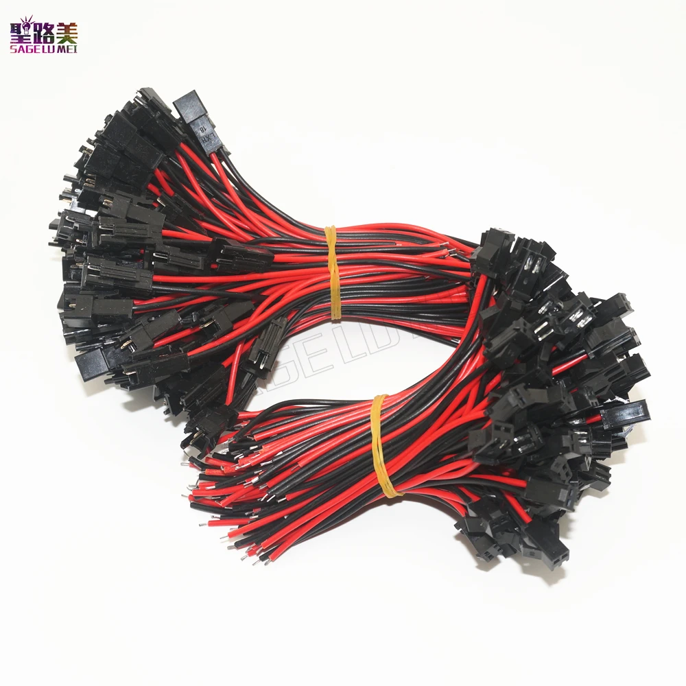 

200 pairs /lot 2pin SM JST connector cable for Male to 2pin Connector female 10cm length Wire LED strip Led Lamp Driver cable