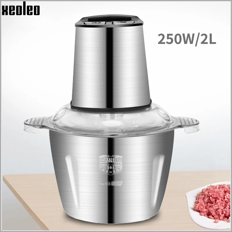 

XEOLEO Meat grinder 2L Minced chili machine Meat mincer Multifunction food processor Stainless steel Vegetable stuffing machine