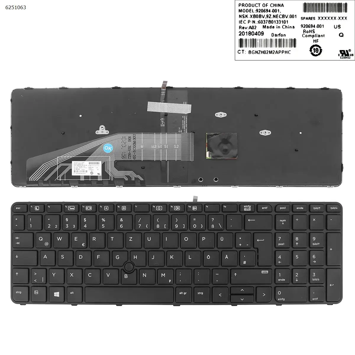 Немецкая раскладка QWERTZ новая сменная Клавиатура для ноутбука HP ProBook 450 G3 455 470 G4 с подсветкой|Клавиатуры