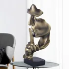 Бесшумная Золотая абстрактная статуя в Европейском стиле, полимерное украшение для рукоделия, для гостиной, офиса, для стола, панель поверхности, ювелирные изделия, креативный подарок